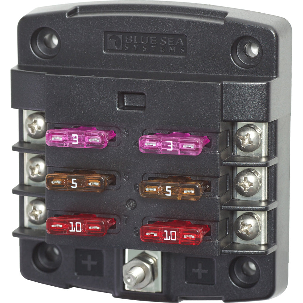 Blue Sea Systems Blue Sea 5033 ST Blade Fuse Block w/out Cover - 6 Circuit w/out Negative Bus at Sonark Marine