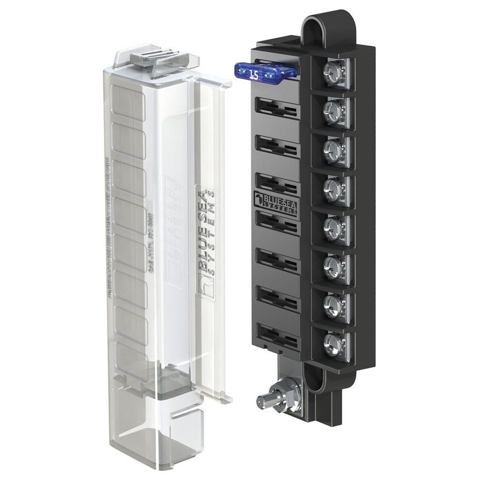 Blue Sea Systems Blue Sea 5046 ST Blade Compact Fuse Blocks - 8 Circuits w/Cover at Sonark Marine