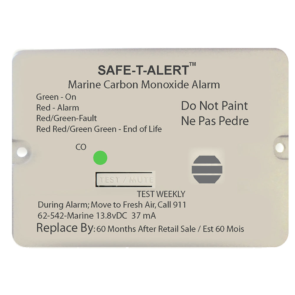 Safe-T-Alert 62 Series Carbon Monoxide Alarm w/Relay - 12V - 62-542-Marine-RLY-NC - Flush Mount - White at Sonark Marine