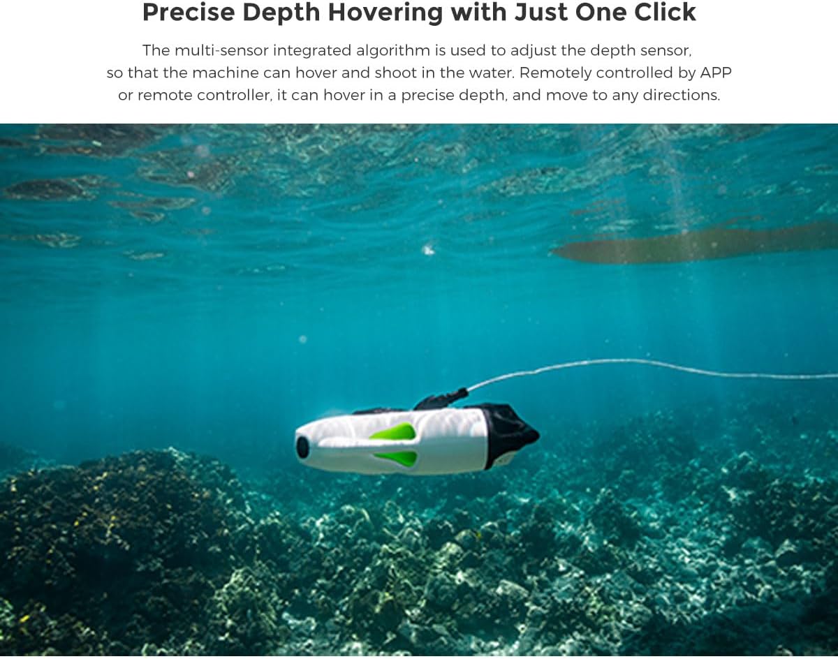 BW Space Pro Underwater Drone Rov With 4K Camera RC Fish Finder 100M Submarine Diving Underwater Robot for Rescue Fishing (50M)