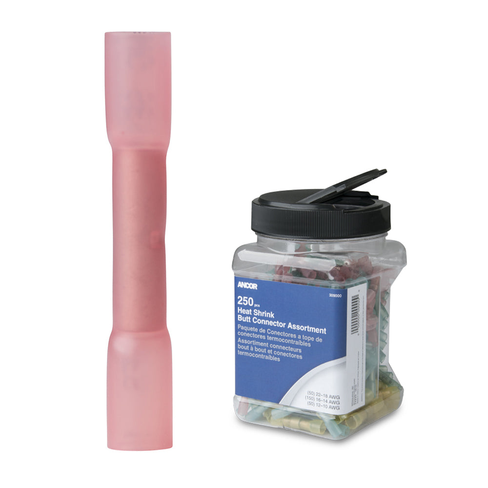 Ancor 22-18 AWG Heat Shrink Butt Connector - 250-Pieces - Jar at Sonark Marine
