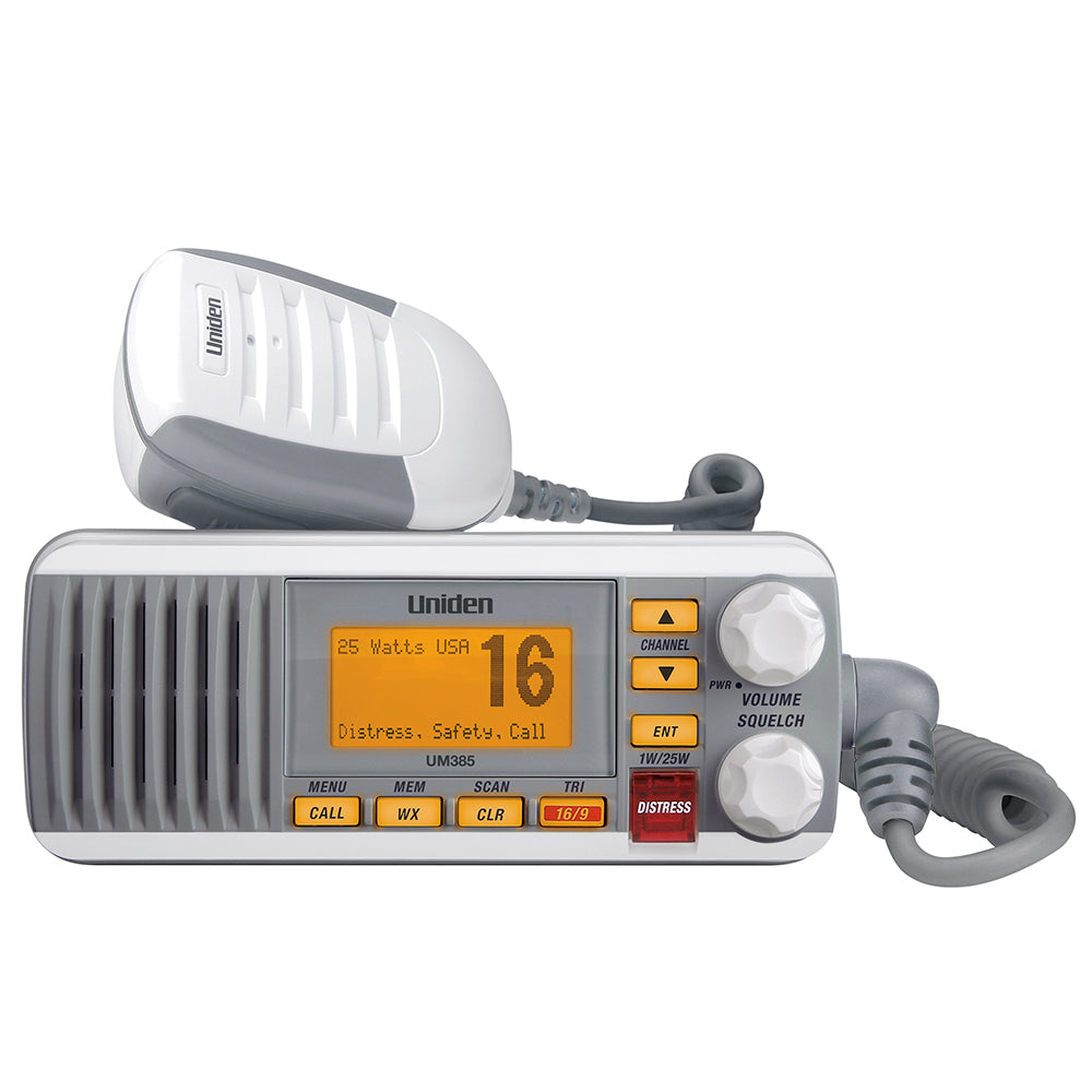 Uniden UM385 Fixed Mount VHF Radio - White at Sonark Marine