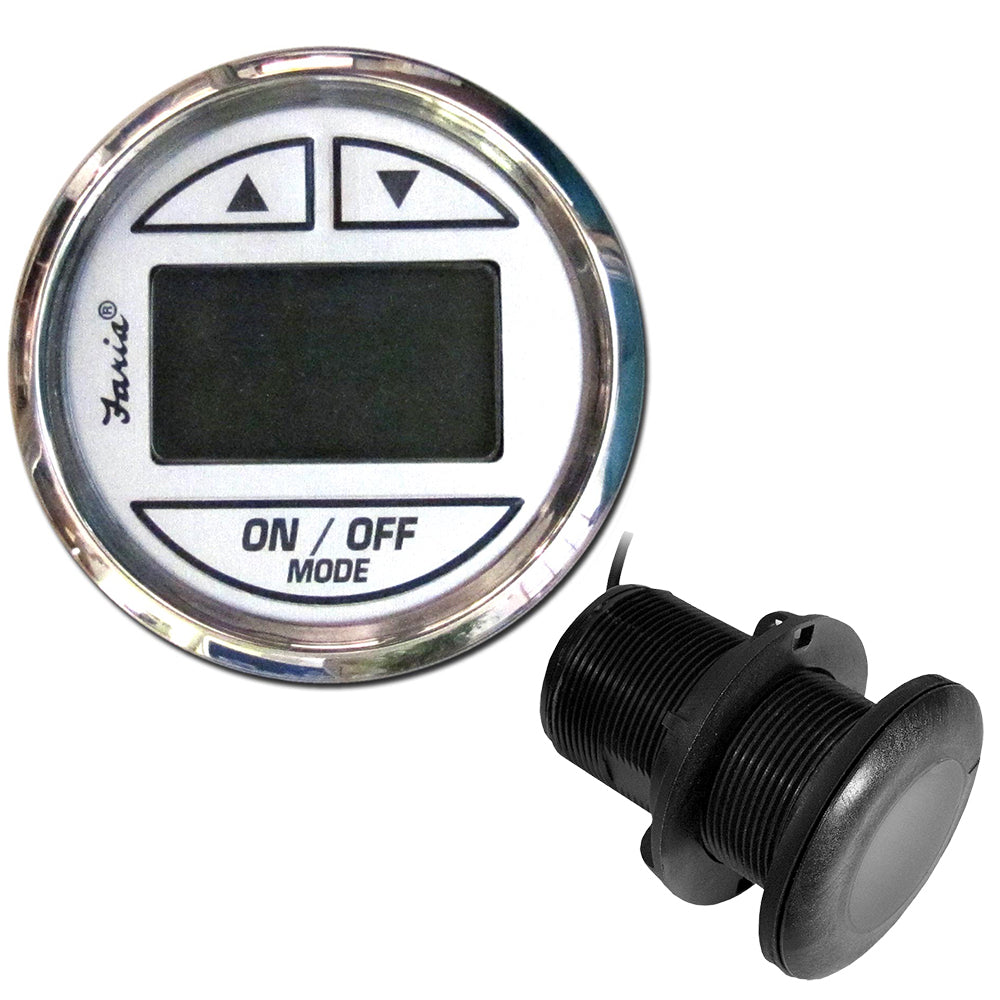 Faria Beede Instruments Faria Chesapeake White SS 2" Depth Sounder w/Thru-Hull Transducer at Sonark Marine