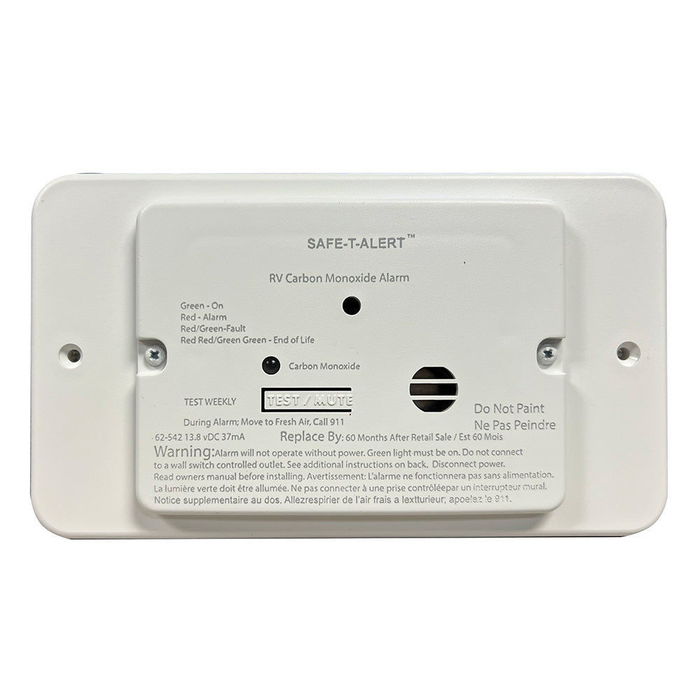 Safe-T-Alert 62 Series RV Carbon Monoxide - White - Flush Mount - 12V w/Trim Ring at Sonark Marine