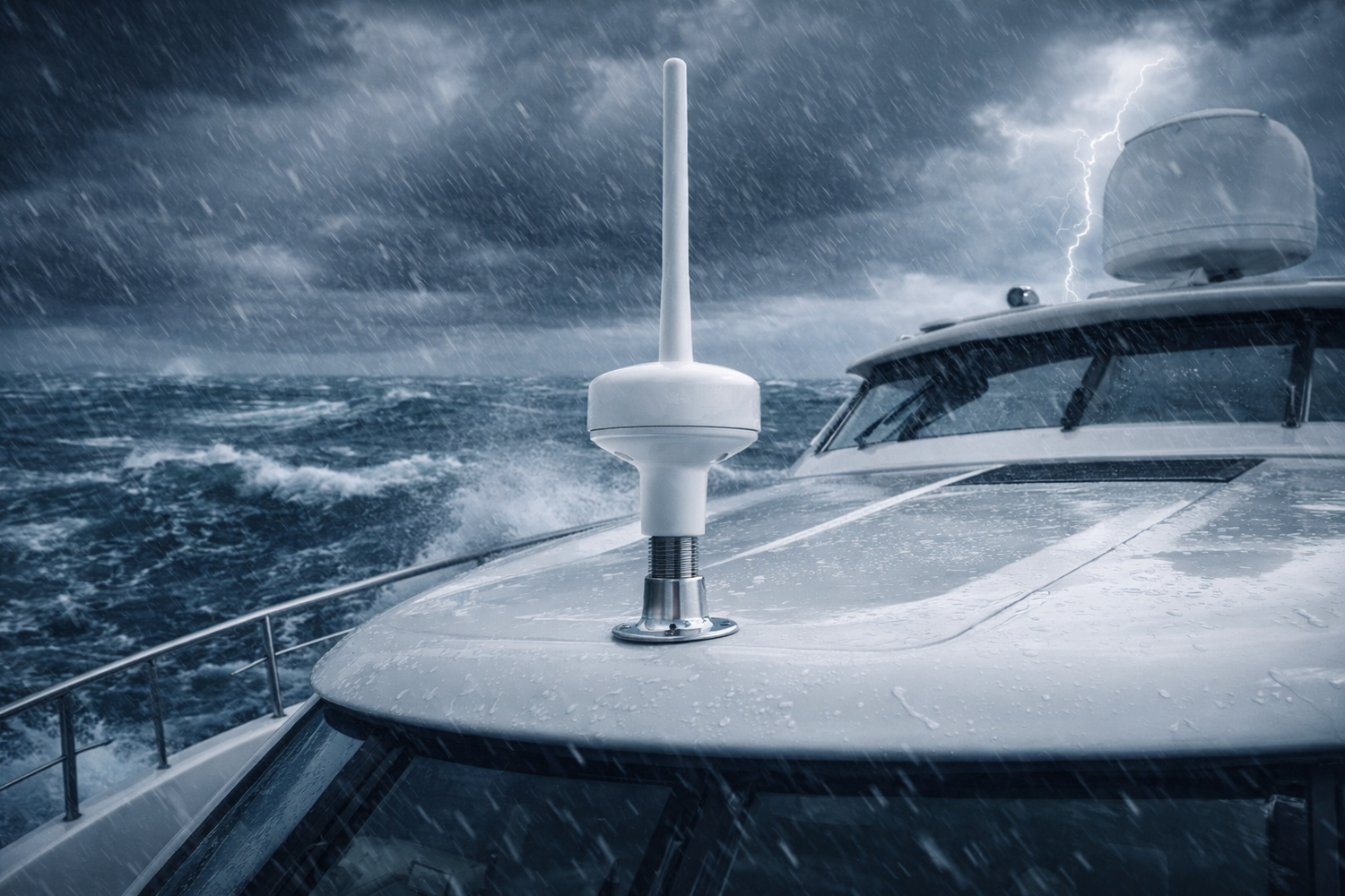 VHF marine radio antennas for boats and offshore communication