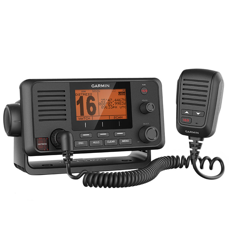 Fixed-mount VHF marine radios for boats with DSC safety features