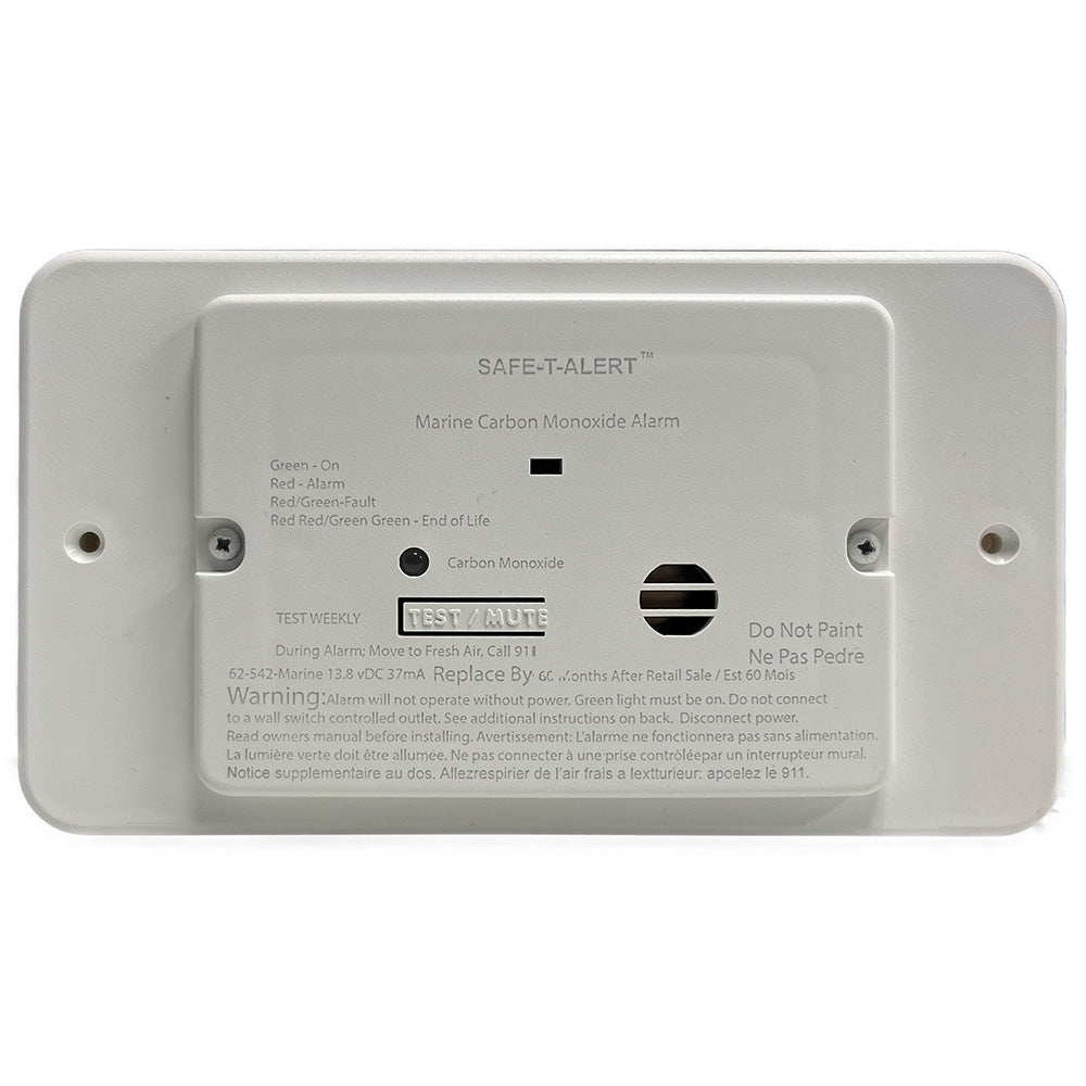 Safe-T-Alert 62 Series Marine Carbon Monoxide - Flush Mount - White - 12V w/Trim Ring at Sonark Marine