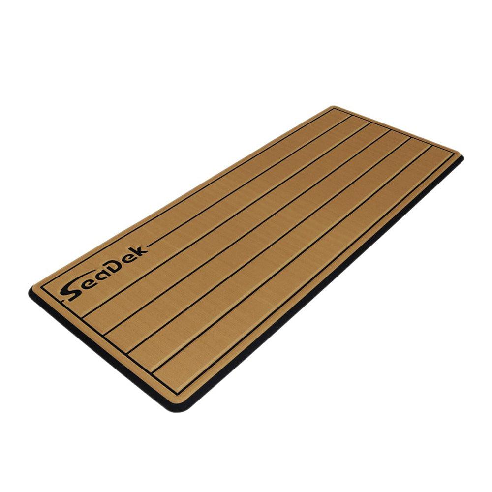 SeaDek 16 x 39" 20mm Dual Density Large Teak Helm Pad w/SeaDek Logo - Brushed Texture - Mocha/Black (406.4mm x 990.6mm x 20mm) [53601-80327] - SONARK MARINE 