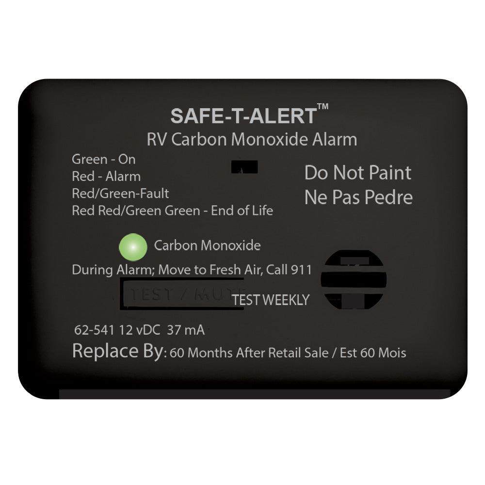 Safe-T-Alert 62 Series Carbon Monoxide Alarm - 12V - RV Surface Mount - Black at Sonark Marine