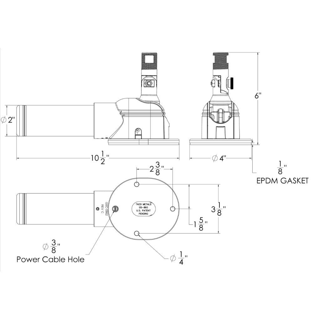 TACO Grand Slam 860 Electric VHF Antenna Mount [GS-860] - SONARK MARINE 