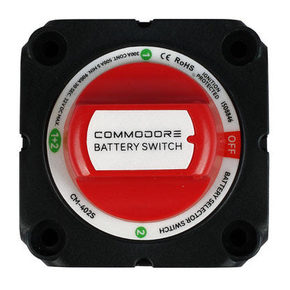 Commodore 4-Position Compact Dual Battery Selector Switch [CM-402S] - SONARK MARINE 