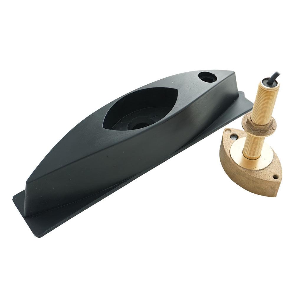 Echonautics Bronze Stem Thru-Hull CW Dual-Frequency Transducer w/Fairing Block - 600W, 50/200 kHz [CB101D600CW-FB] - SONARK MARINE 