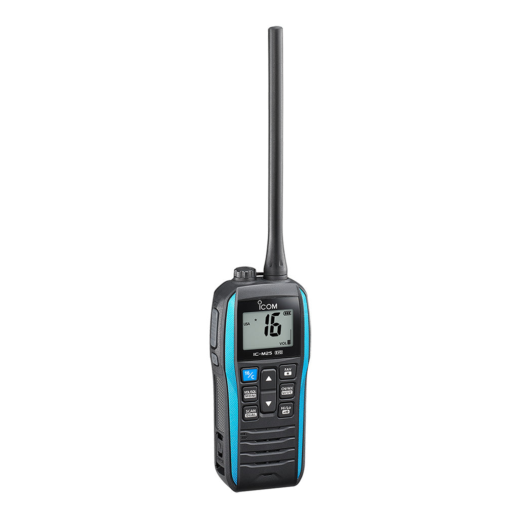 Icom M25 EVO Handheld VHF Radio - Blue [M25 EVO BLUE 71] - SONARK MARINE 