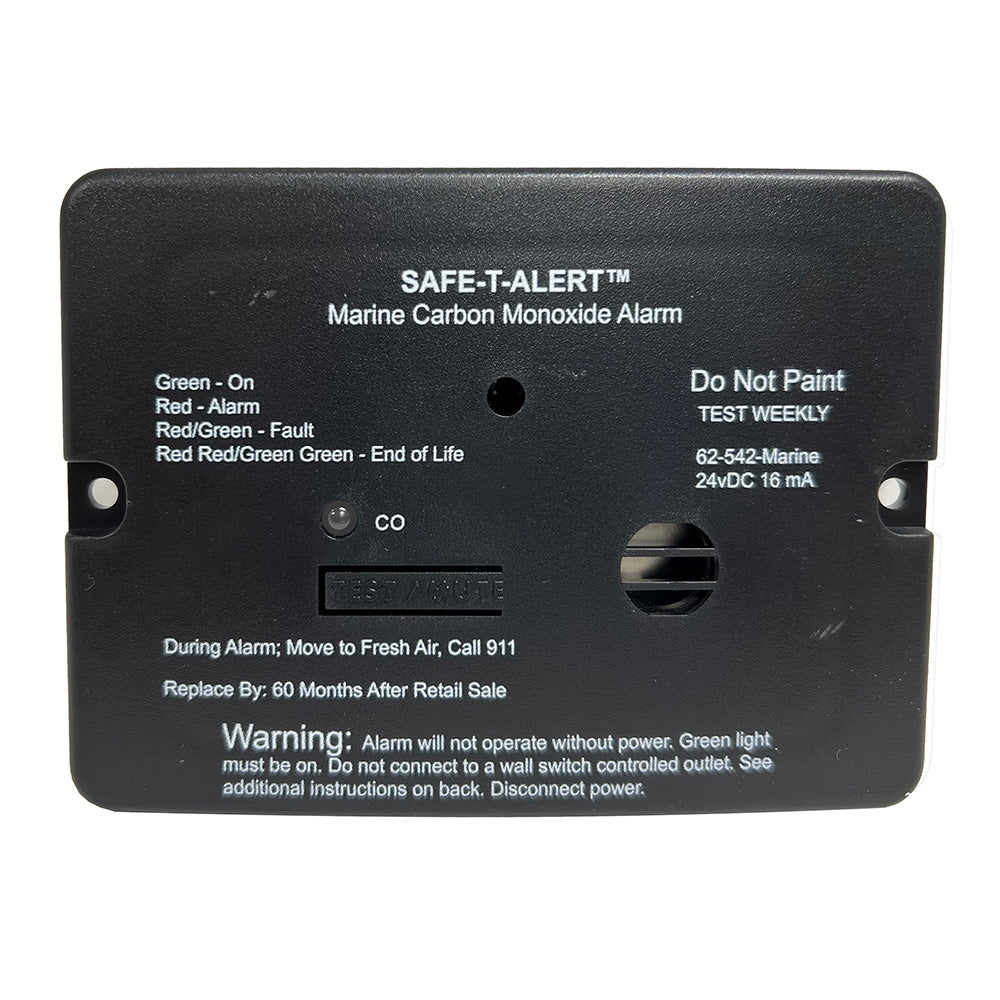 Safe-T-Alert 62 Series Carbon Monoxide Alarm - 24V Flush Mount - Black w/Relay at Sonark Marine