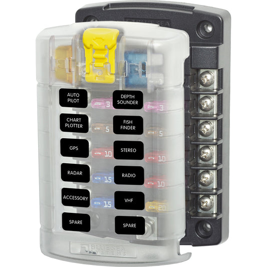 Blue Sea Systems Blue Sea 5029 ST Blade Fuse Block w/Cover - 12 Circuit w/o Negative Bus at Sonark Marine