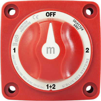 Blue Sea 6007 m-Series (Mini) Battery Switch Selector Four Position Red [6007] - SONARK MARINE 