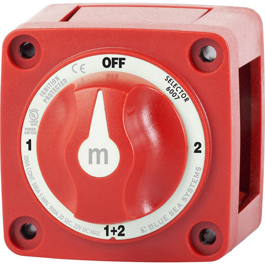 Blue Sea 6007 m-Series (Mini) Battery Switch Selector Four Position Red [6007] - SONARK MARINE 