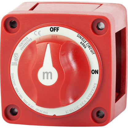 Blue Sea 6006 m-Series (Mini) Battery Switch Single Circuit ON/OFF Red [6006] - SONARK MARINE 