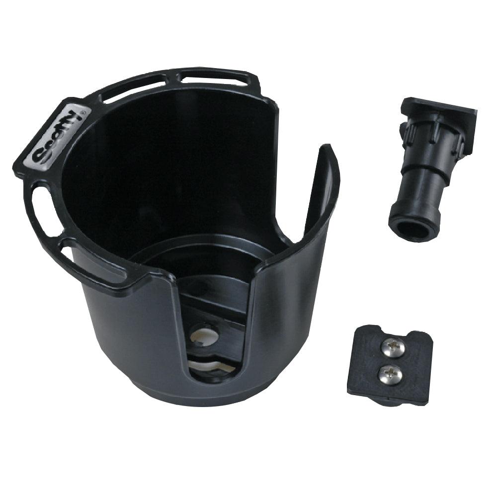 Scotty 311 Drink Holder w/Bulkhead/Gunnel Mount & Rod Holder Post Mount - Black [311-BK] - SONARK MARINE 