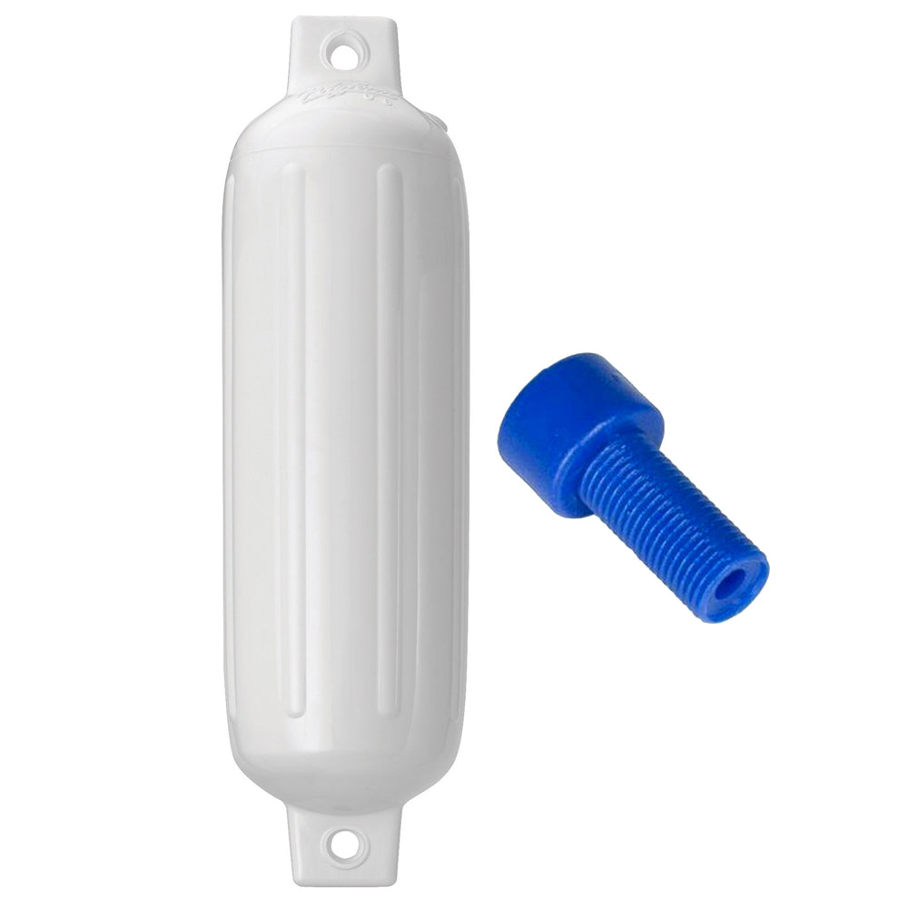 Polyform U.S. Polyform G-3 Twin Eye Fender 5.5" x 19" - White w/Adapter at Sonark Marine