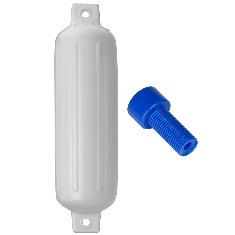 Polyform U.S. Polyform G-4 Twin Eye Fender 6.5" x 22" White w/Adapter at Sonark Marine