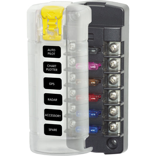 Blue Sea 5035 ST Blade Fuse Block w/Cover - 6 Circuit Independent w/o Negative Bus — Sonark Marine