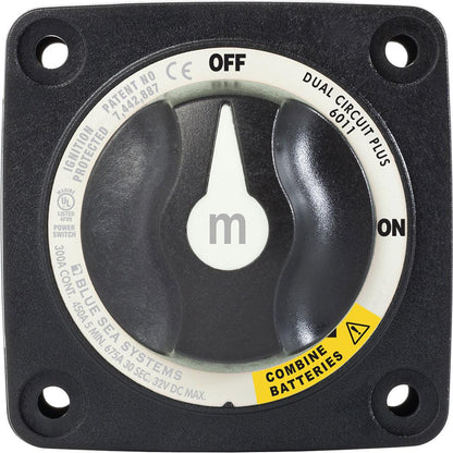 Blue Sea 6011200 m-Series Battery Switch Dual Circuit Plus - Black [6011200] - SONARK MARINE 