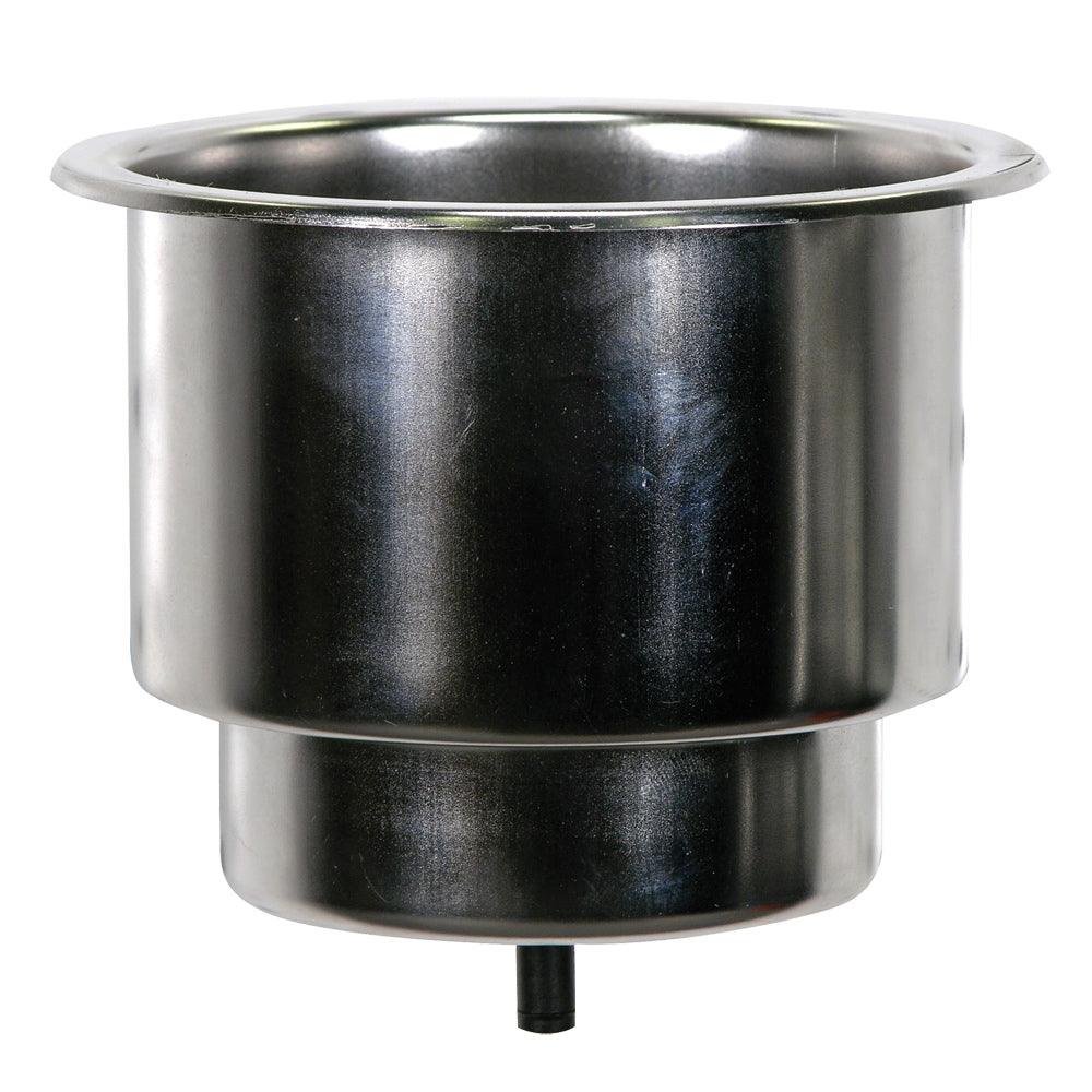 Whitecap Flush Cupholder w/Drain - 302 Stainless Steel [S-3511C] - SONARK MARINE 