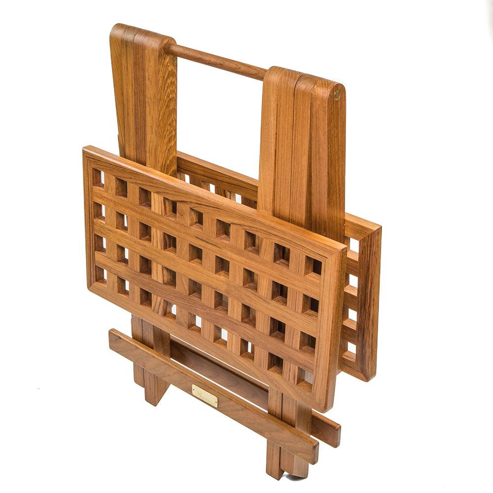 Whitecap Teak Grate Top Fold-Away Table [60030] - SONARK MARINE 