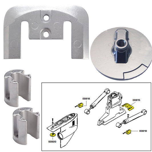 Tecnoseal Anode Kit w/Hardware - Mercury Bravo 2-3 - Zinc — available at Sonark Marine