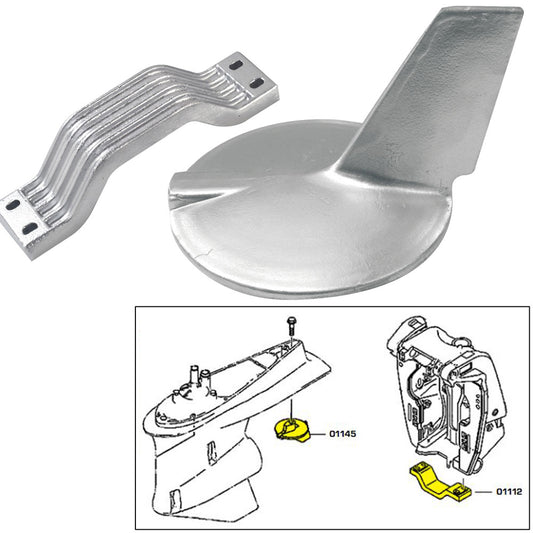 Tecnoseal Anode Kit w/Hardware - Yamaha 200-300HP Hi-Performance - Aluminum — available at Sonark Marine