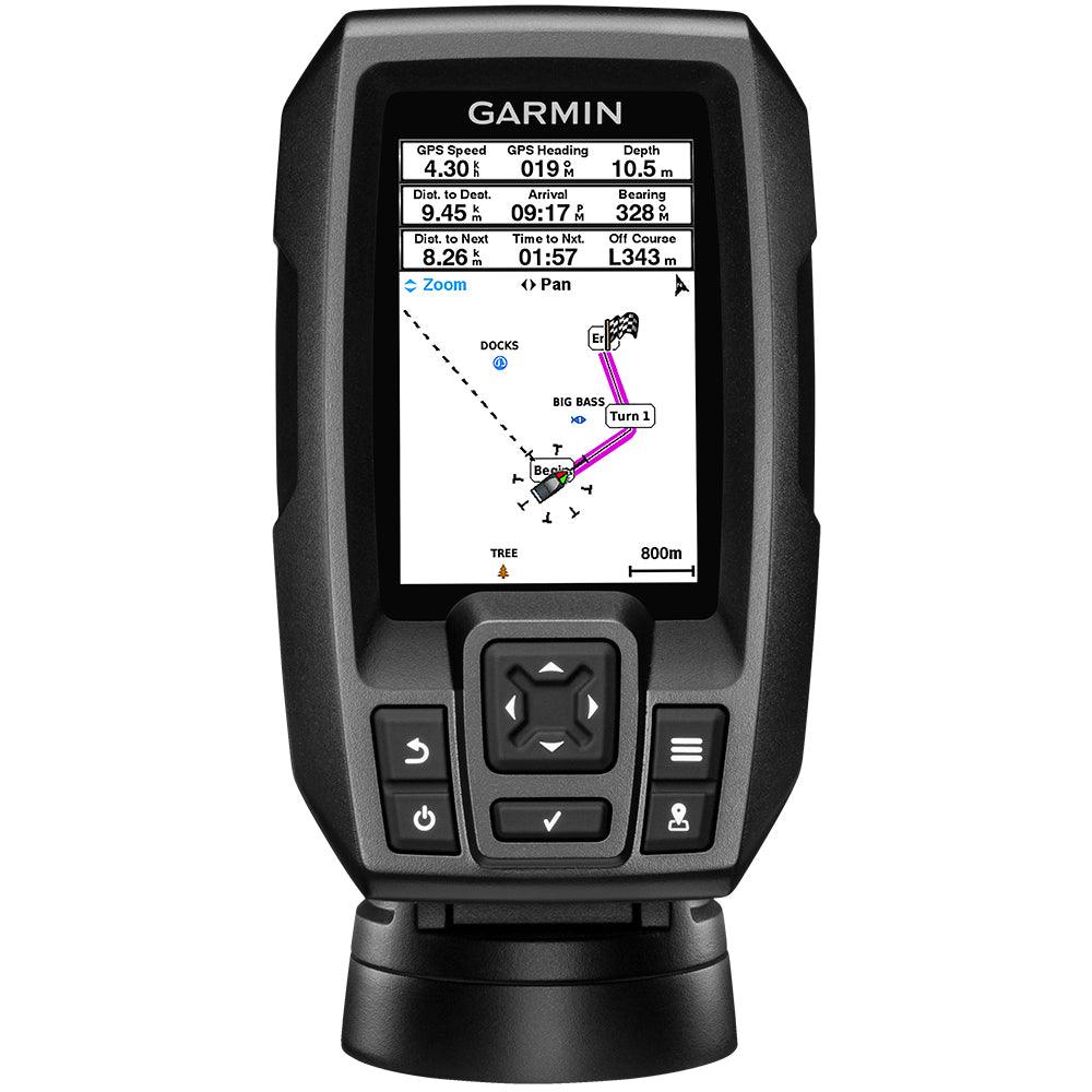 Garmin STRIKER 4 Fishfinder Worldwide Version w/77/200kHz - 4-Pin Transducer w/Transom & Trolling Motor Mounts [010-01550-01] - SONARK MARINE 