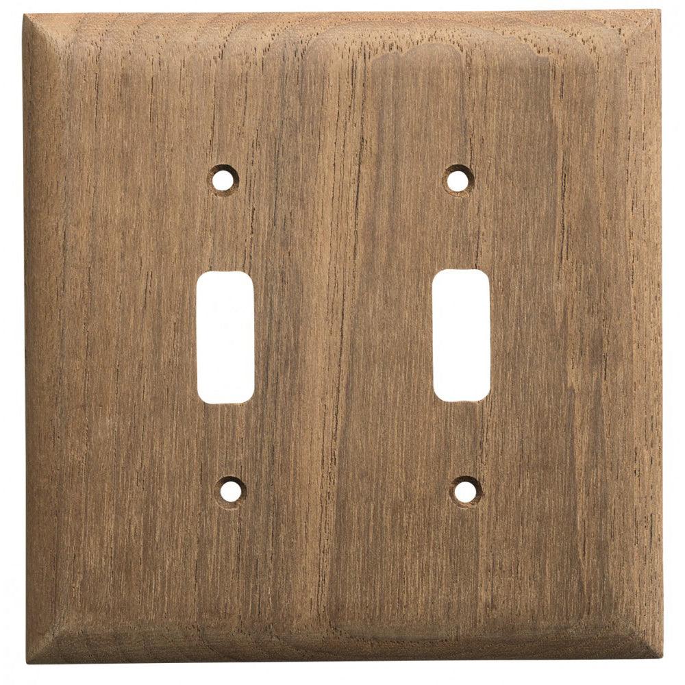 Whitecap Teak 2-Toggle Switch/Receptacle Cover Plate [60176] - SONARK MARINE 