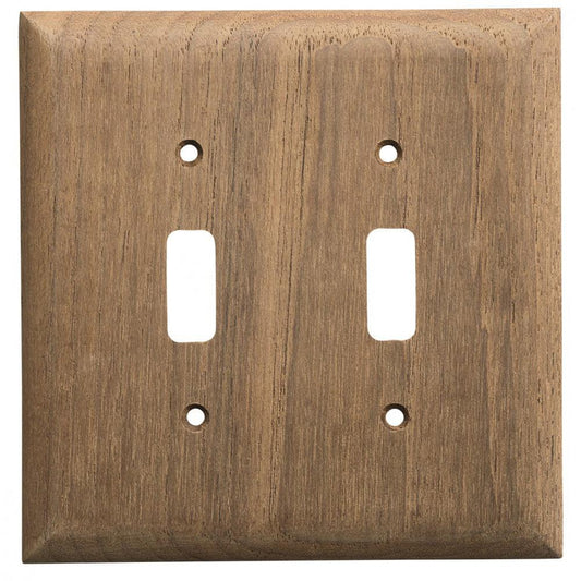 Whitecap Teak 2-Toggle Switch/Receptacle Cover Plate [60176] - SONARK MARINE 