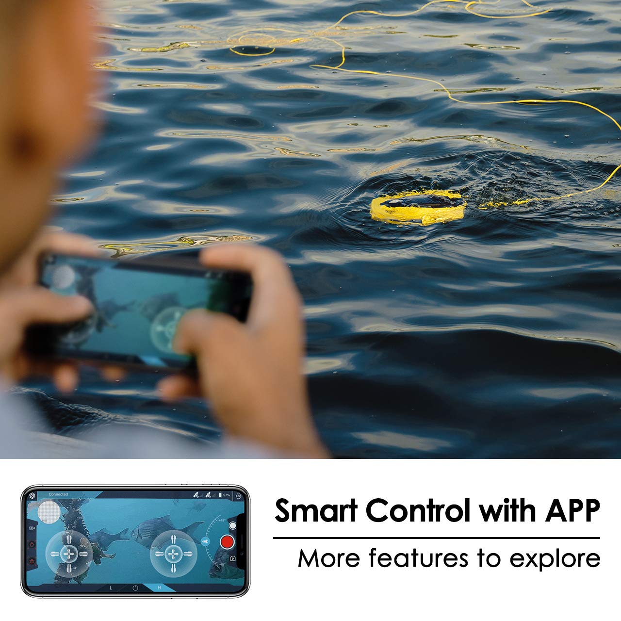 Chasing Dory Underwater Drone - Palm-Sized 1080p Full HD Underwater Drone with Camera for Real Time Viewing, APP Remote Control (Green)