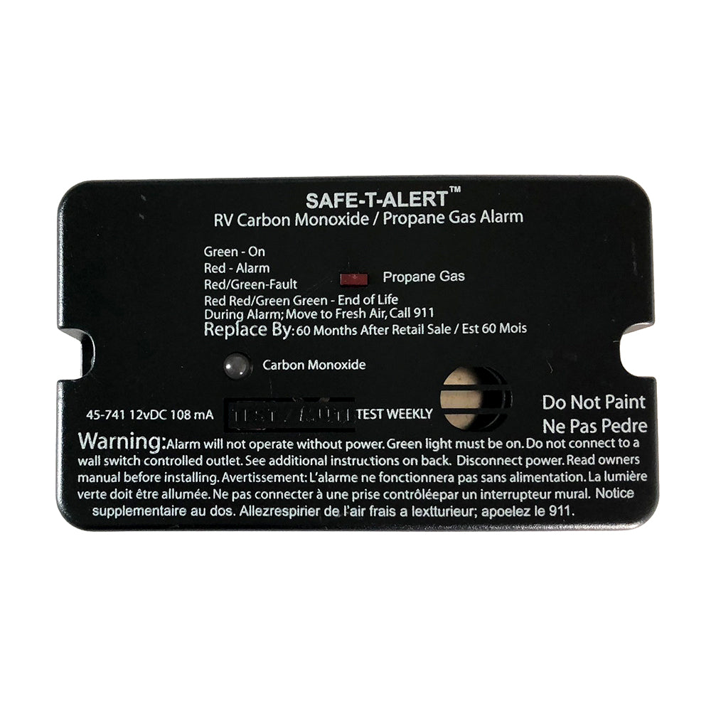 Safe-T-Alert 45-Series Combo Carbon Monoxide Propane Alarm Surface Mount - Black at Sonark Marine