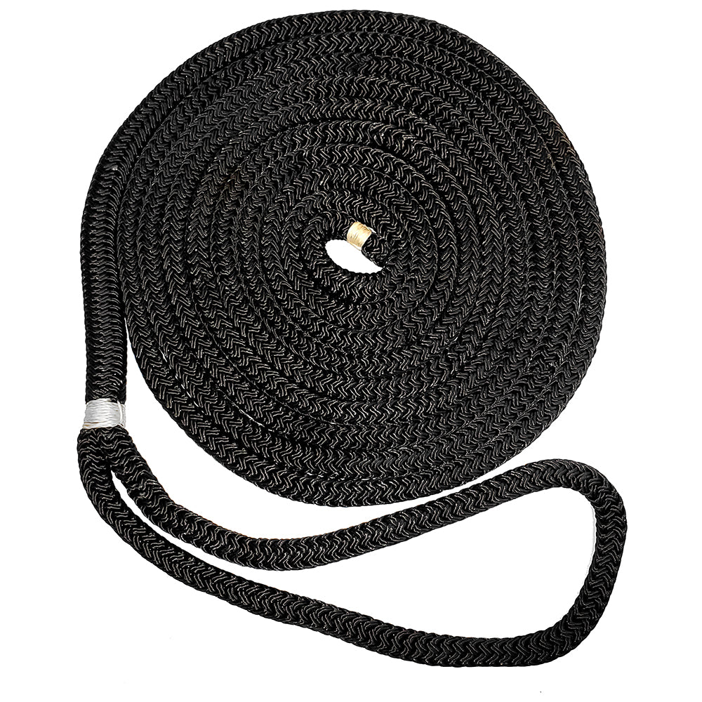 New England Ropes 5/8" Double Braid Dock Line - Black - 50' at Sonark Marine
