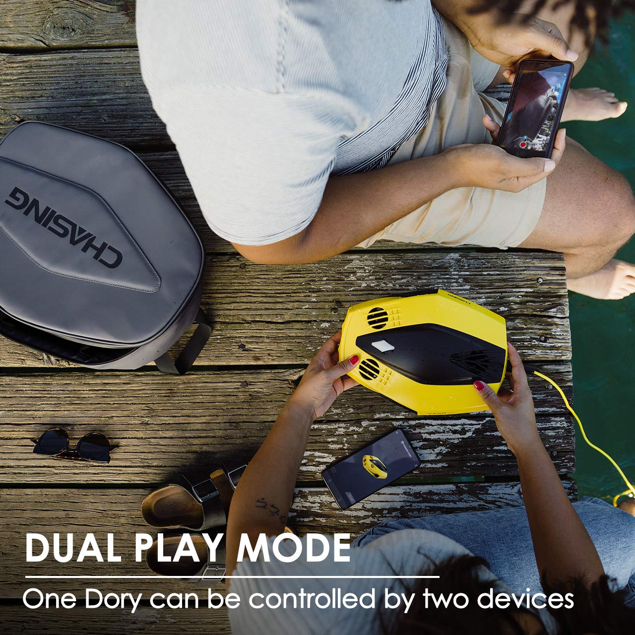 Chasing Dory Underwater Drone - Palm-Sized 1080p Full HD Underwater Drone with Camera for Real Time Viewing, APP Remote Control (Green)