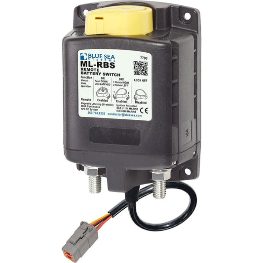 Blue Sea 7700100 ML Solenoid 12V 500A w/Manual Control Deutsch Connector [7700100] - SONARK MARINE 