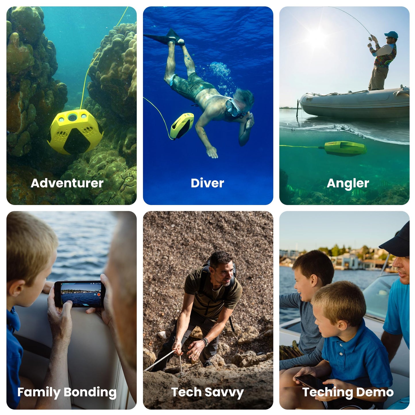 Chasing Dory Underwater Drone - Palm-Sized 1080p Full HD Underwater Drone with Camera for Real Time Viewing, APP Remote Control (Green)