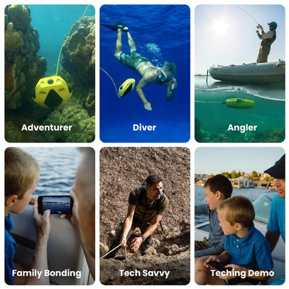 Chasing Dory Underwater Drone - Palm-Sized 1080p Full HD Underwater Drone with Camera for Real Time Viewing, APP Remote Control (Green)