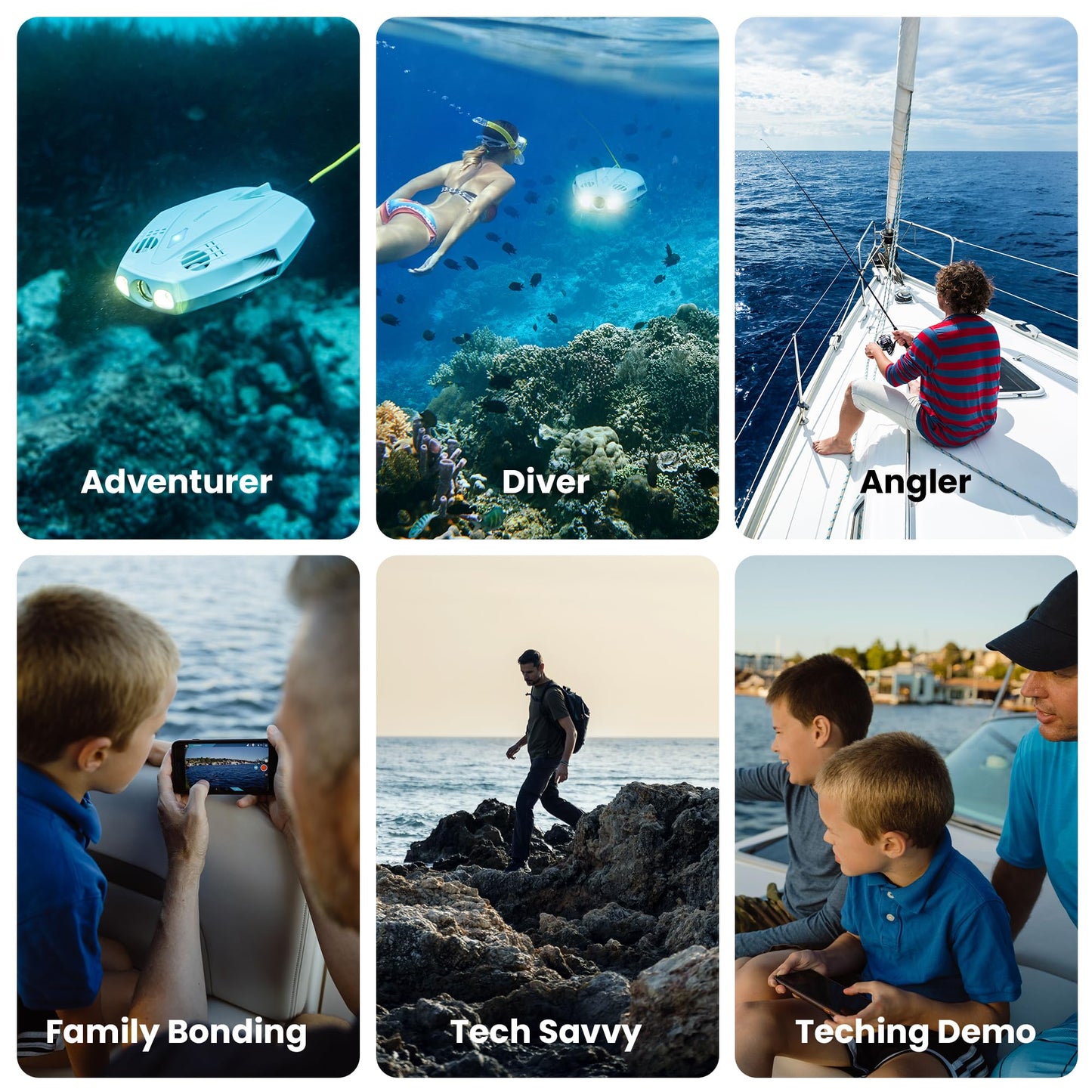 Chasing Dory Underwater Drone - Palm-Sized 1080p Full HD Underwater Drone with Camera for Real Time Viewing, APP Remote Control (Green)
