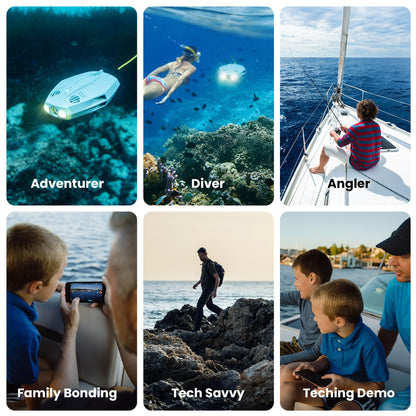 Chasing Dory Underwater Drone - Palm-Sized 1080p Full HD Underwater Drone with Camera for Real Time Viewing, APP Remote Control (Green)