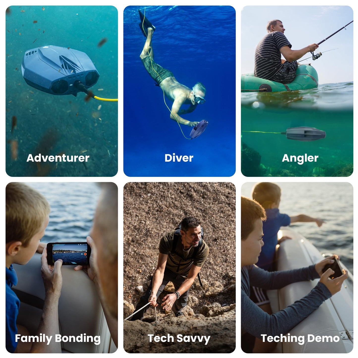 Chasing Dory Underwater Drone - Palm-Sized 1080p Full HD Underwater Drone with Camera for Real Time Viewing, APP Remote Control (Green)