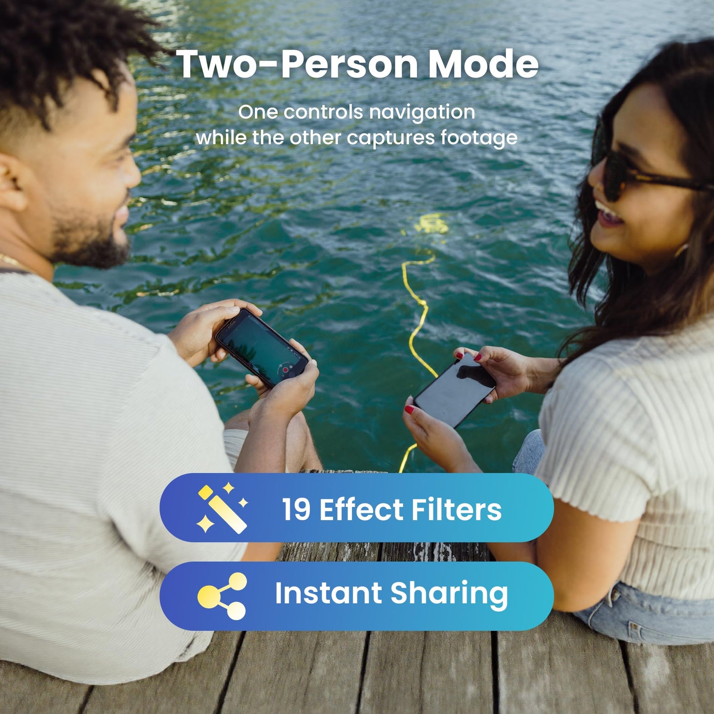 Chasing Dory Underwater Drone - Palm-Sized 1080p Full HD Underwater Drone with Camera for Real Time Viewing, APP Remote Control (Green)