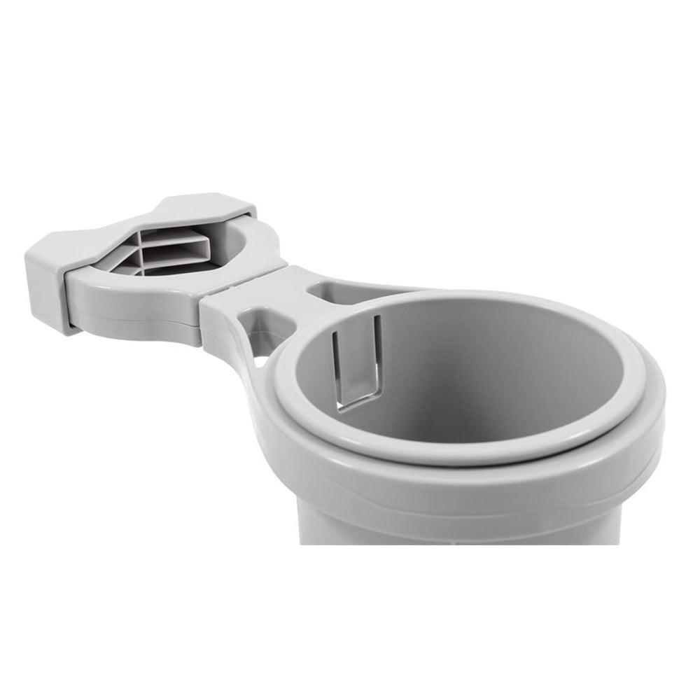 Camco Clamp-On Rail Mounted Cup Holder - Large for Up to 2" Rail - Grey [53092] - SONARK MARINE 