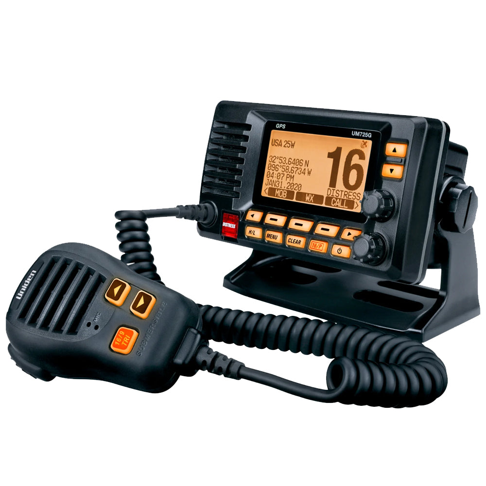 Uniden UM725 Fixed Mount Marine VHF Radio - Black at Sonark Marine