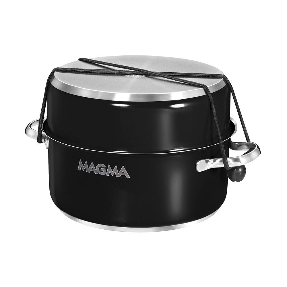 Magma Nestable 10 Piece Induction Non-Stick Enamel Finish Cookware Set - Jet Black [A10-366-JB-2-IN] - SONARK MARINE 