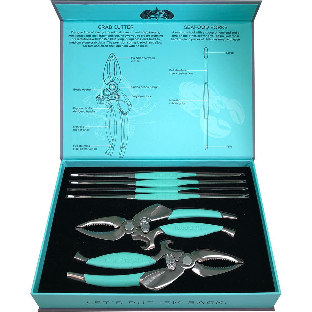 Toadfish Crab/Lobster Tool Set - 2 Shell Cutters 4 Seafood Forks [1022] - SONARK MARINE 