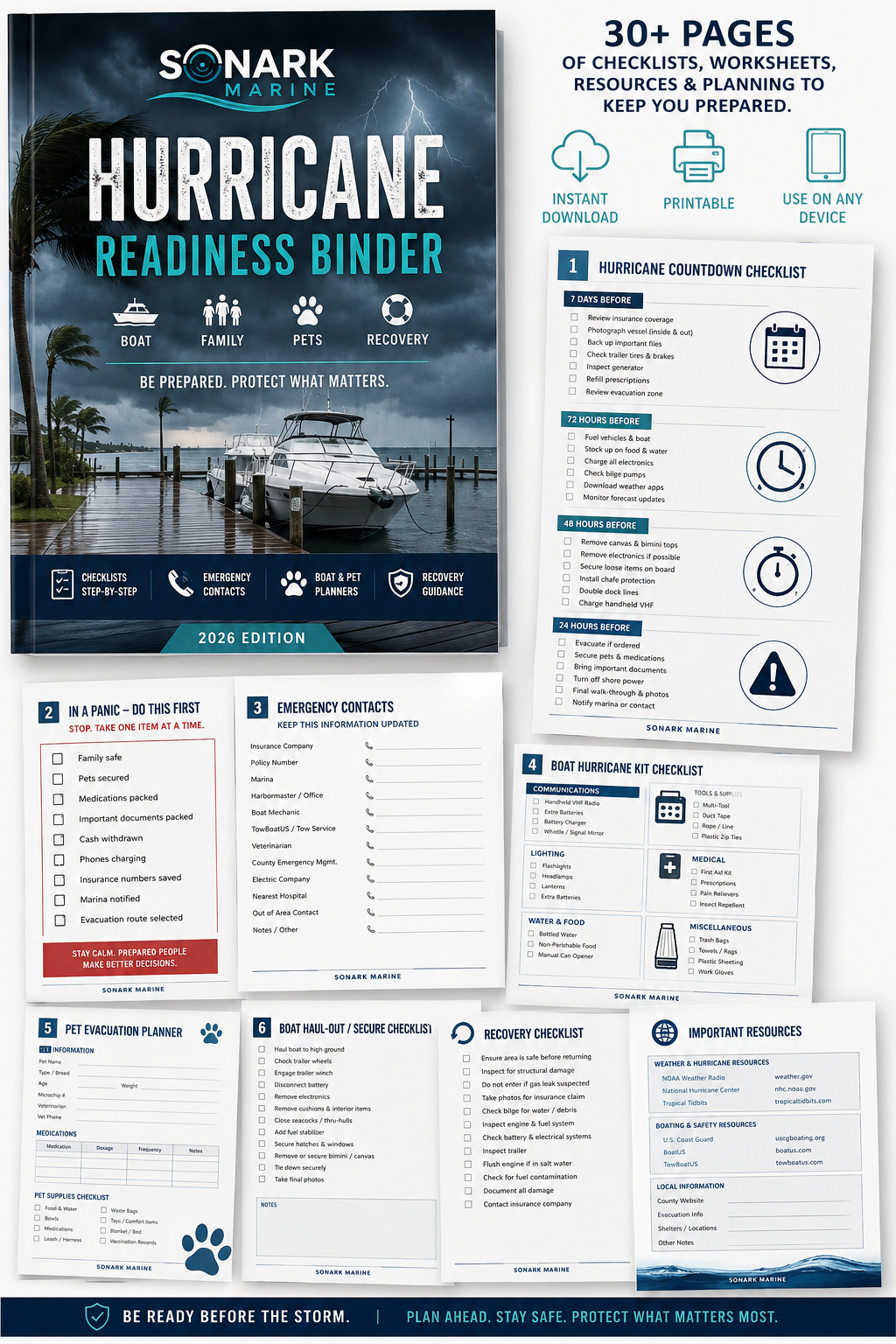 Sonark Marine Hurricane Readiness Binder cover